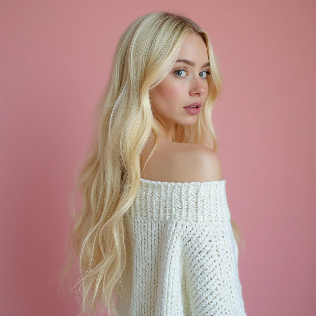 Platina blonde clip in hairextensions. Deze licht blonde extensions zijn gemaakt van remy human hair voor de beste en mooiste blend met je eigen haar. 